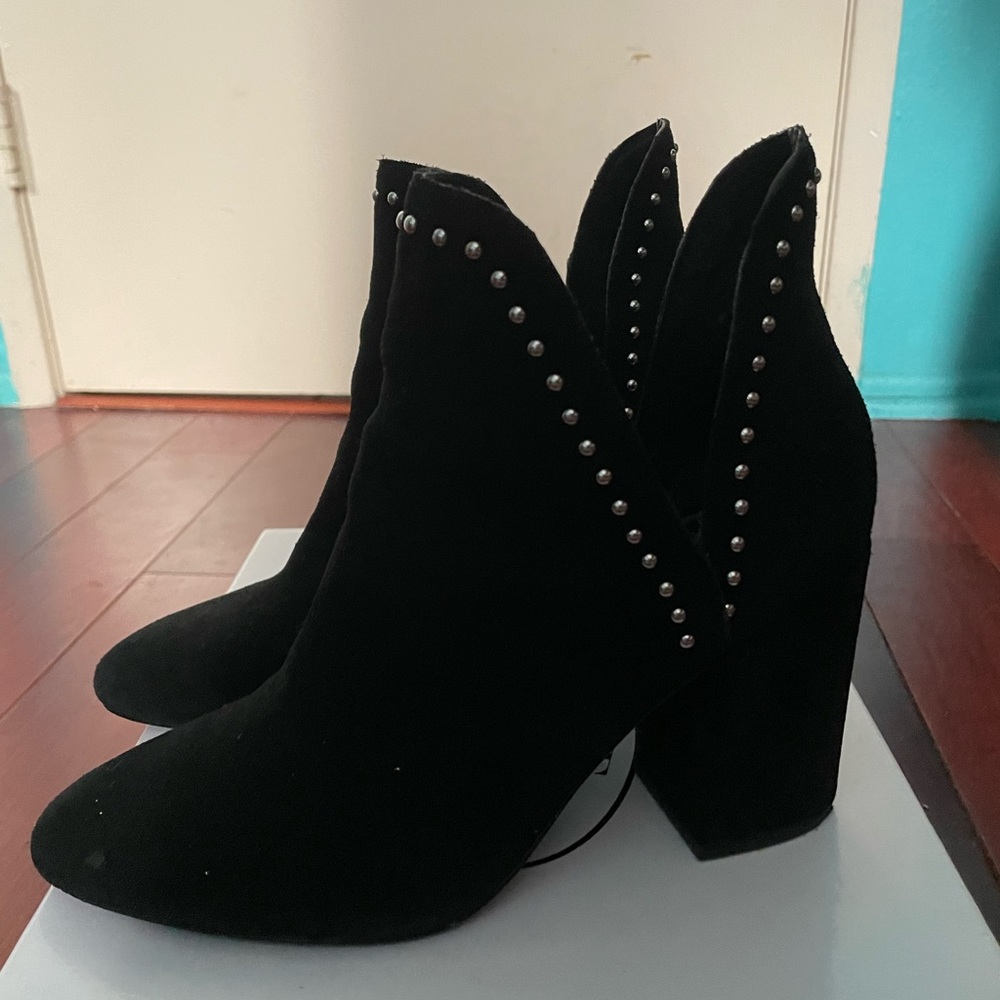 Steve Madden Black Studded Booties